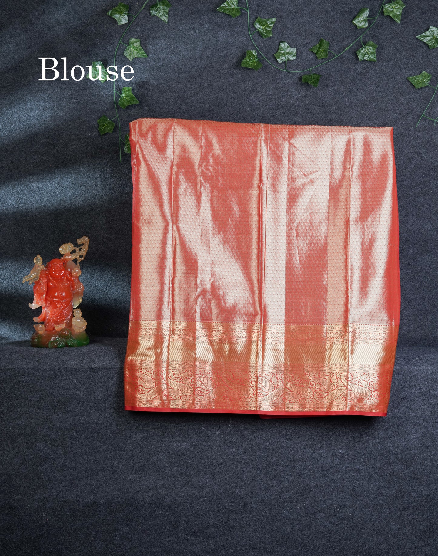 Semi Silk Pattu Pavadai Tissue (Lavender) With Contrast Chilly Red Blouse 45"