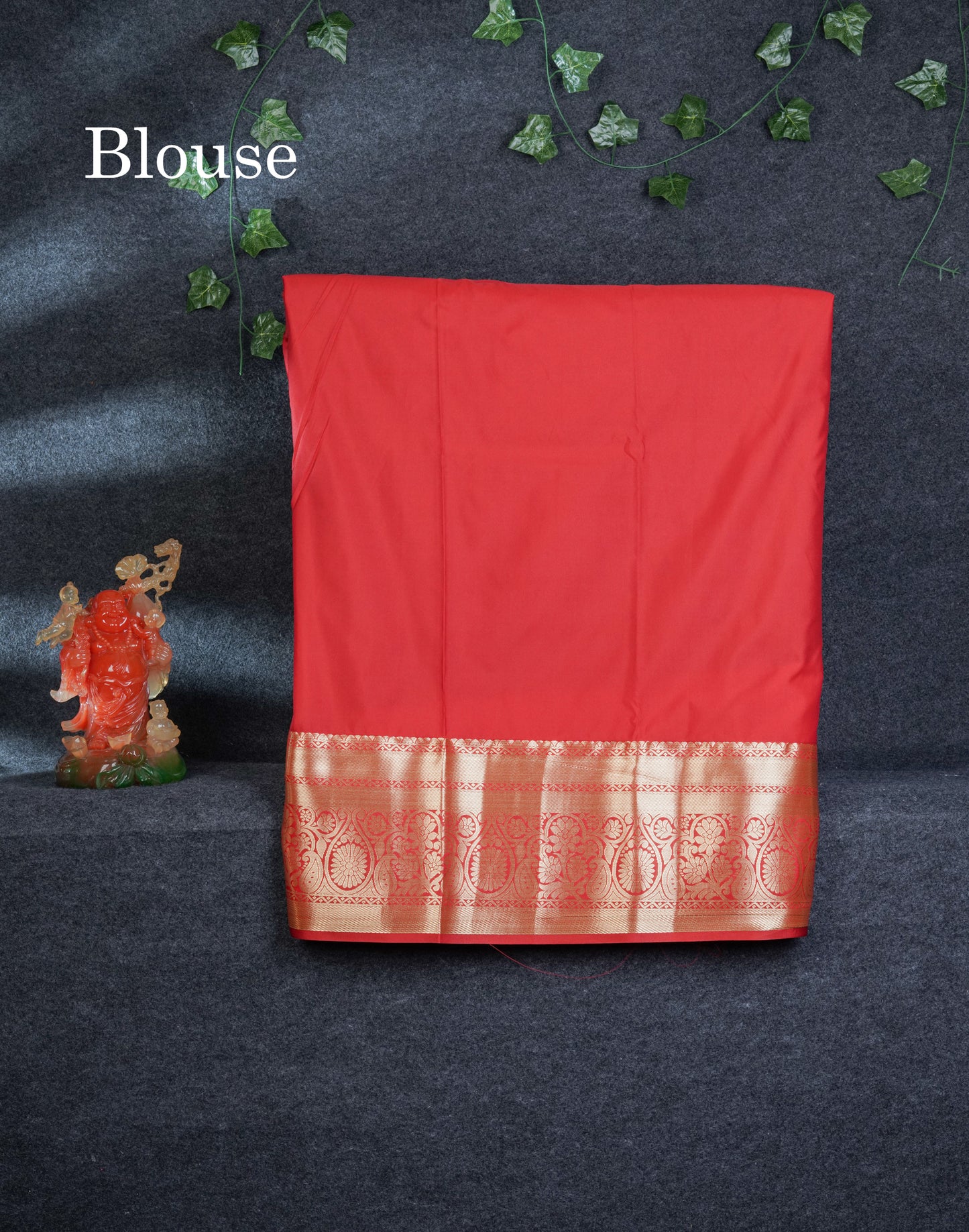 Semi Silk Pattu Pavadai (Sapphire Green) With Contrast Reddish Maroon Blouse 45"