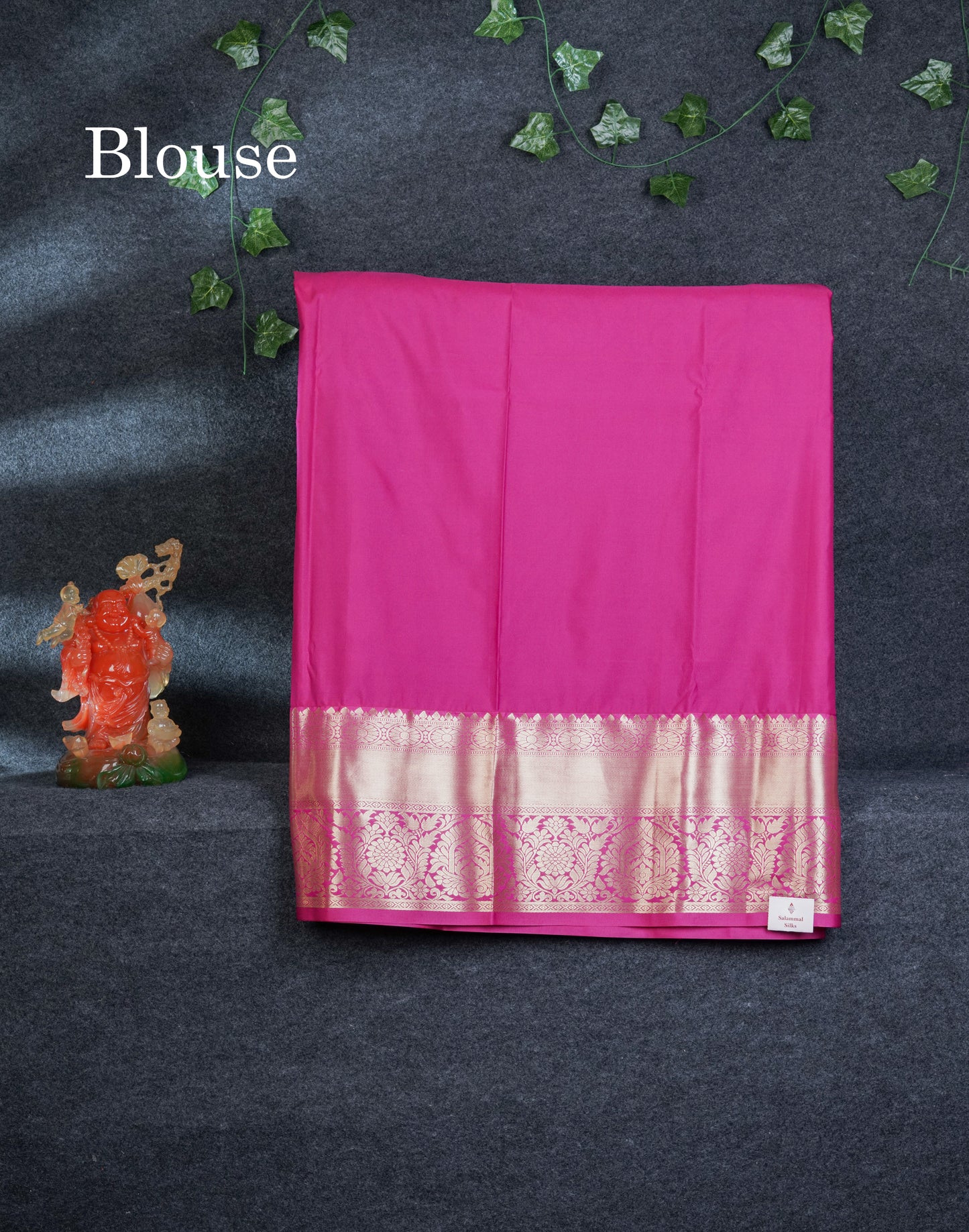 Semi Silk Pattu Pavadai (Blue) With Contrast Magenta Pink Blouse 45"