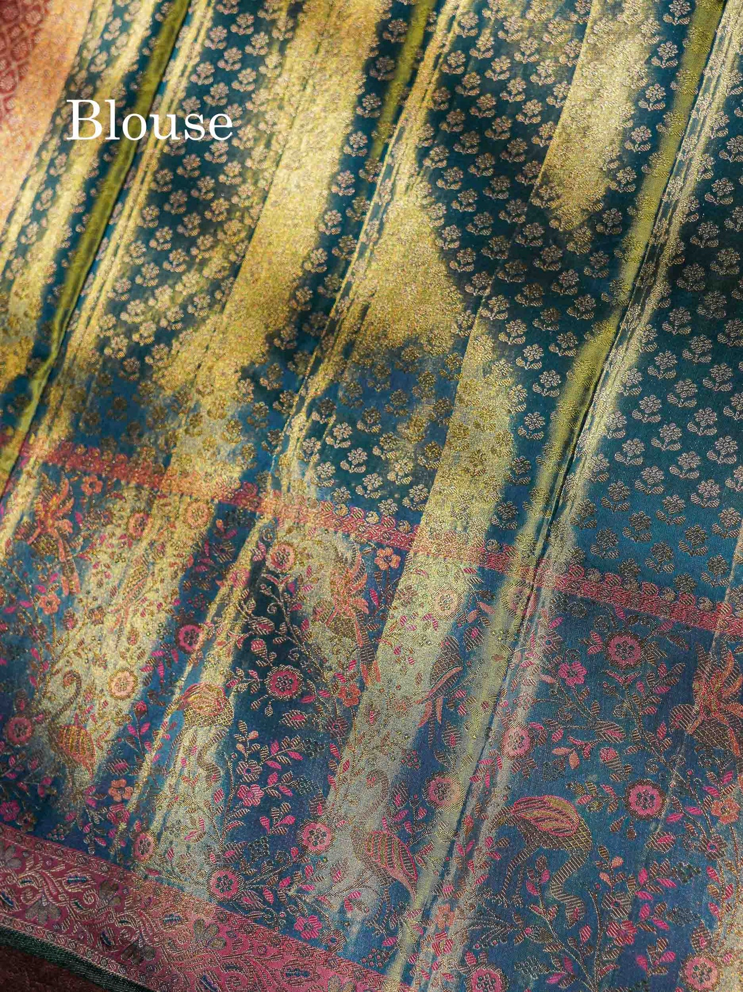 Beautiful Peach Tissue Bridal Pure Kanjivaram Silk Saree With Contrast Light Green Evening Morning Border