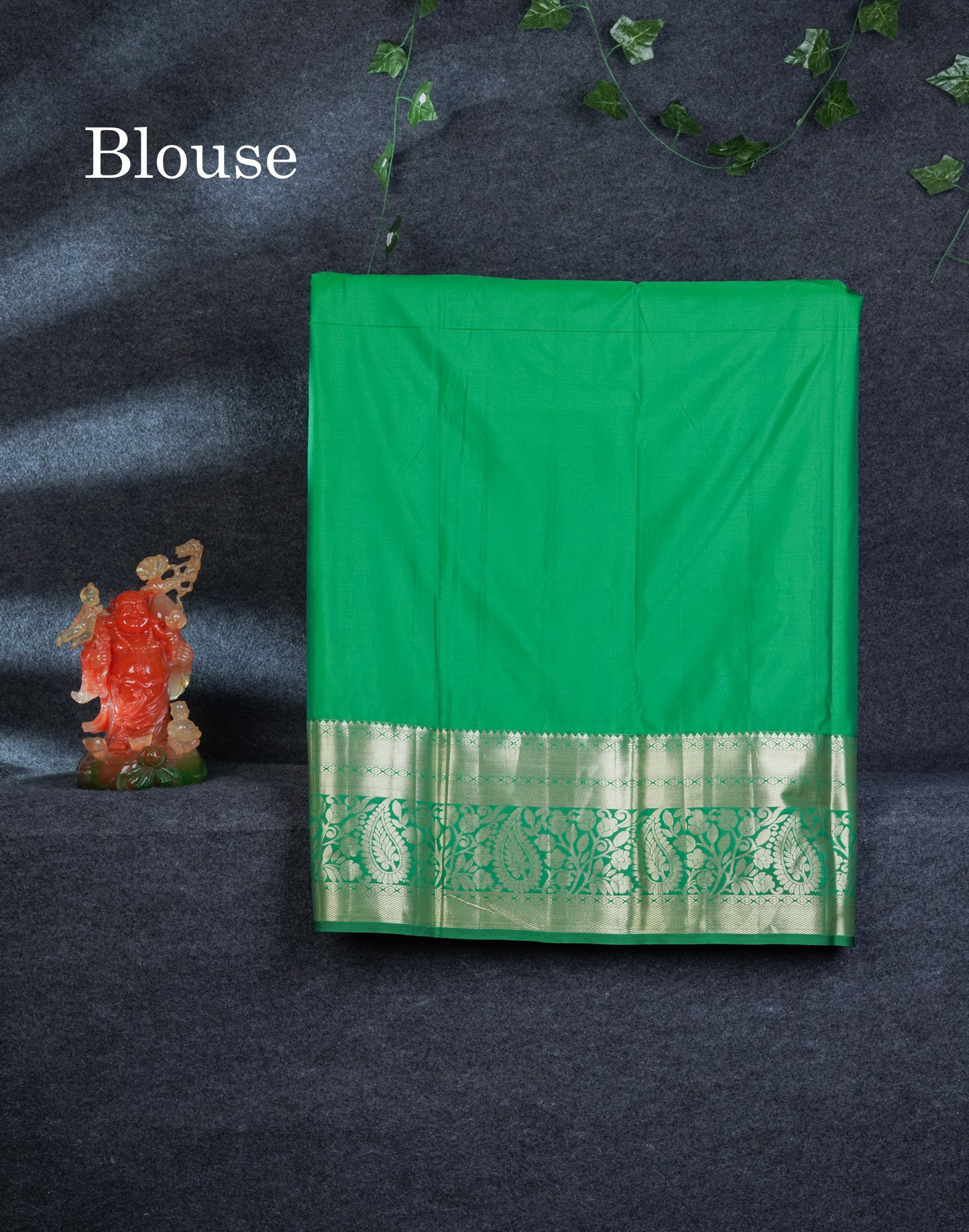 Semi Silk Pattu Pavadai (Yellow) With Green Blouse 44"