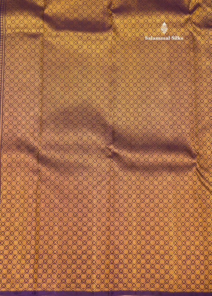 Vadamalli Pure Kanjivaram Silk Saree With Navy Blue Border