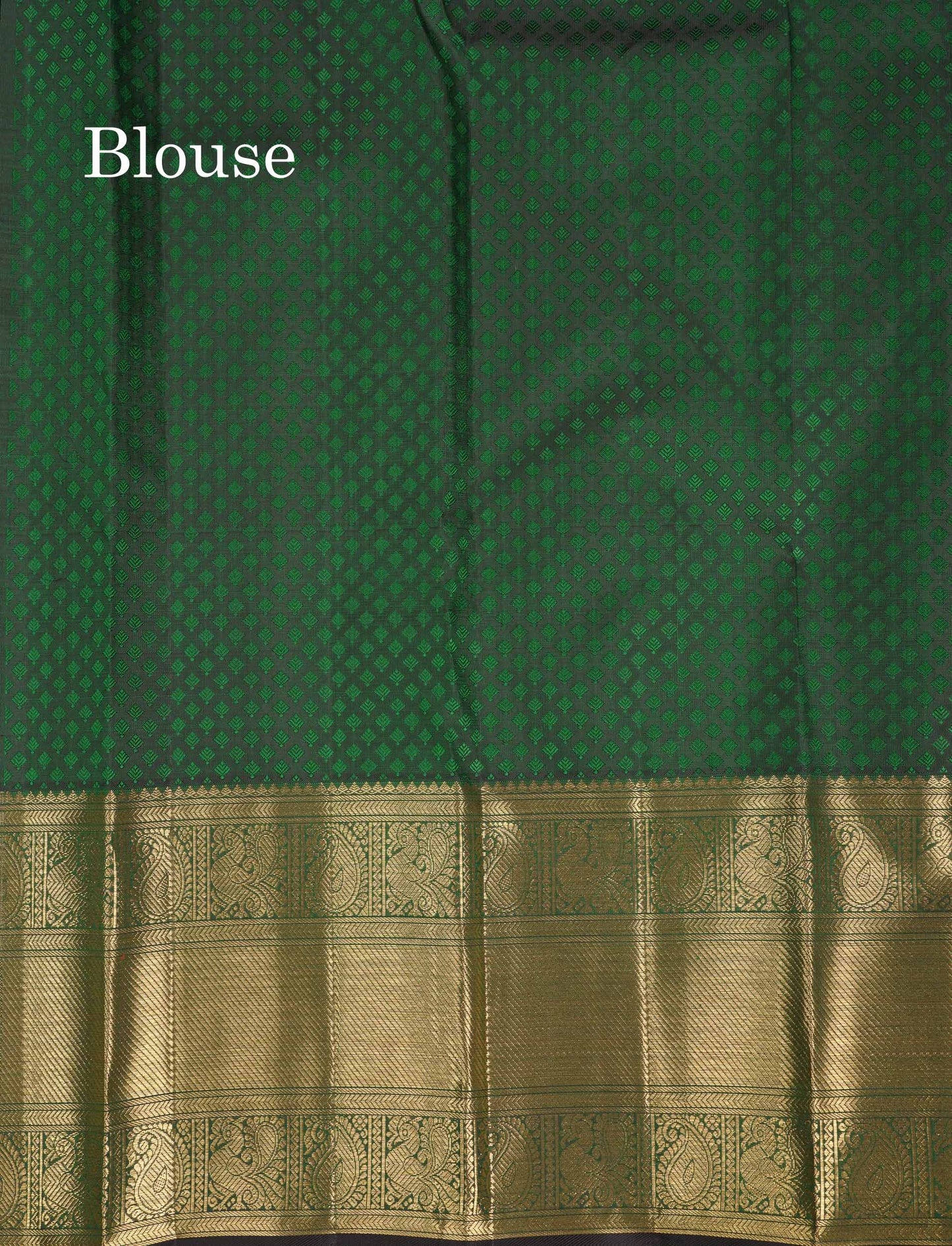 Beautiful Bottle Green Peacock & Chakaram Butta Bridal 2G Pure Kanjivaram Silk Saree With Traditional Evening Morning Border