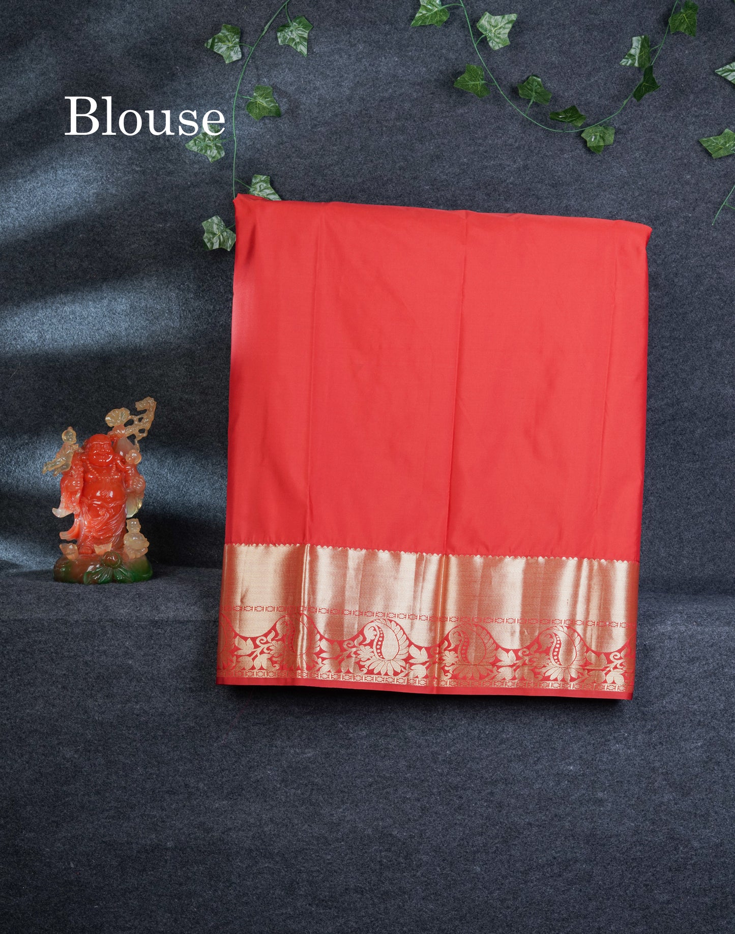 Semi Silk Pattu Pavadai (Ice Blue) With Red Blouse 44"