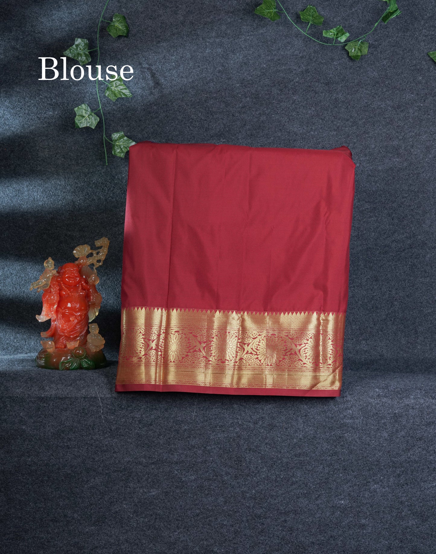 Semi Silk Pattu Pavadai ( Navy Blue ) With Maroon Blouse 27"