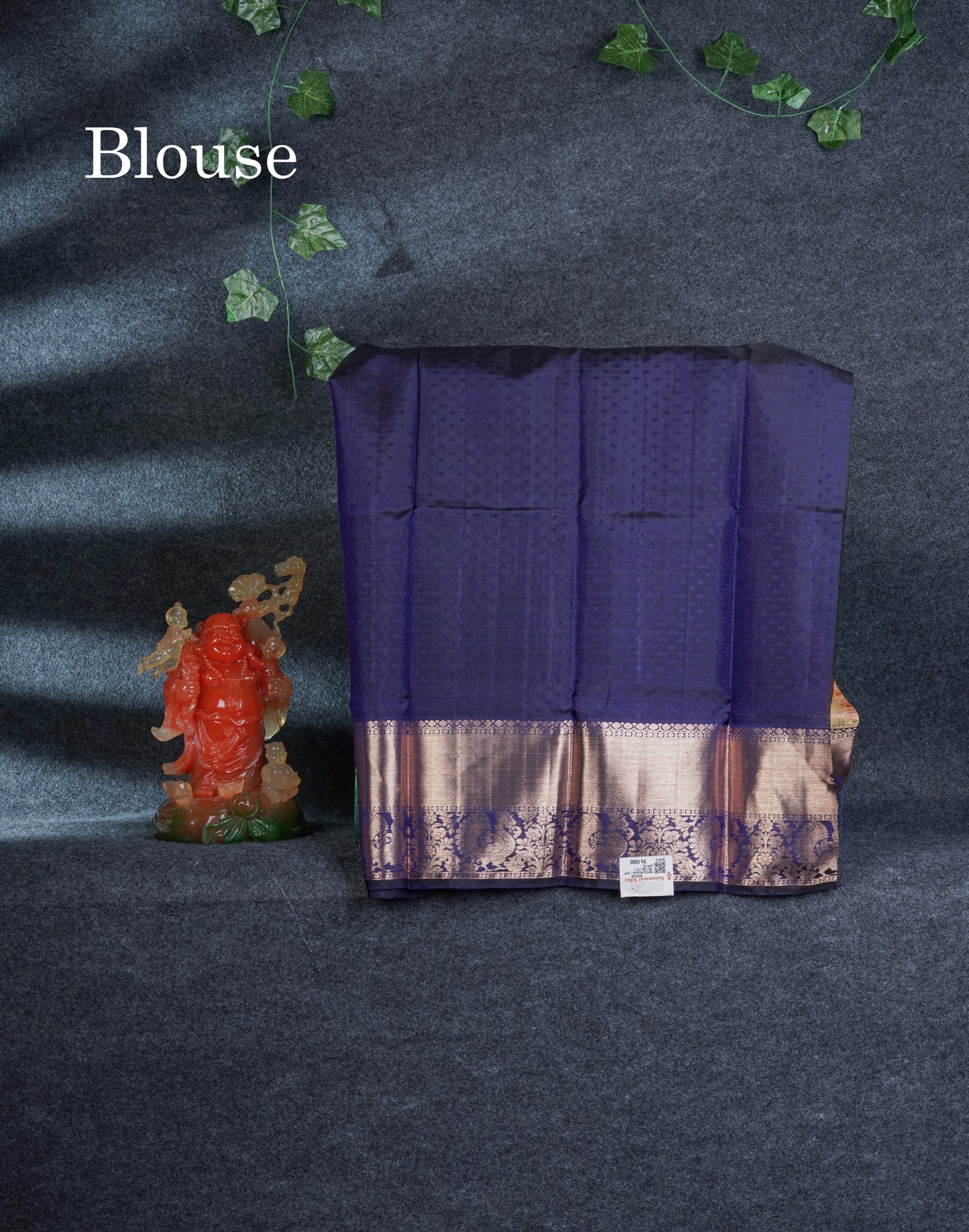 Pure Silk Pattu Pavadai (Gold Colour) With Navy Blue Blouse 27"