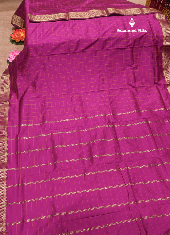 9 Yards Semi Silk Saree Green Colour with Gold Zari Border