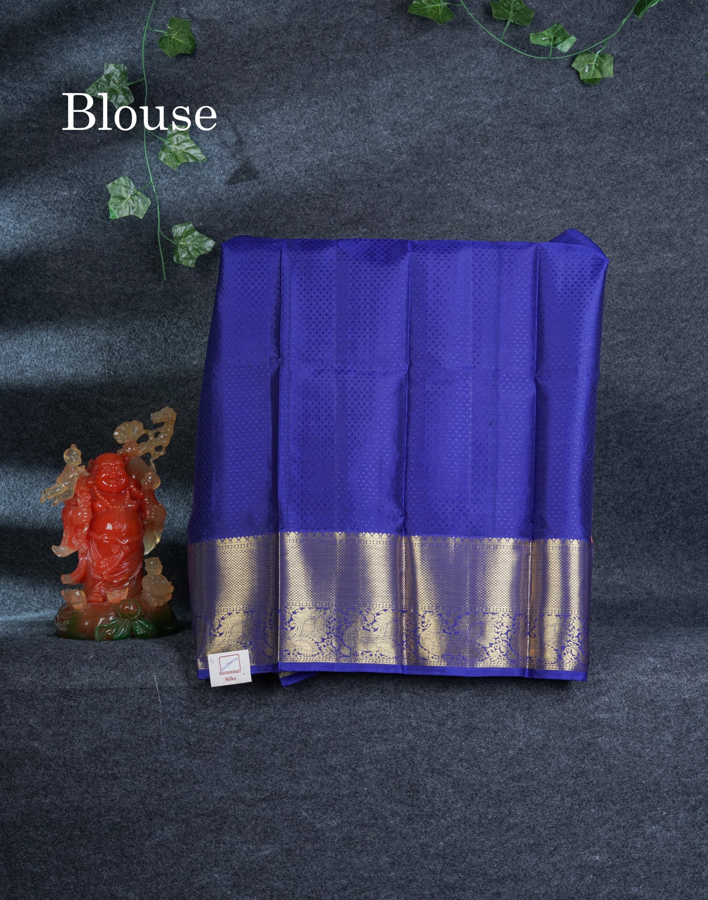 Pure Silk Pattu Pavadai (Peach) With Royal Blue Blouse 27"