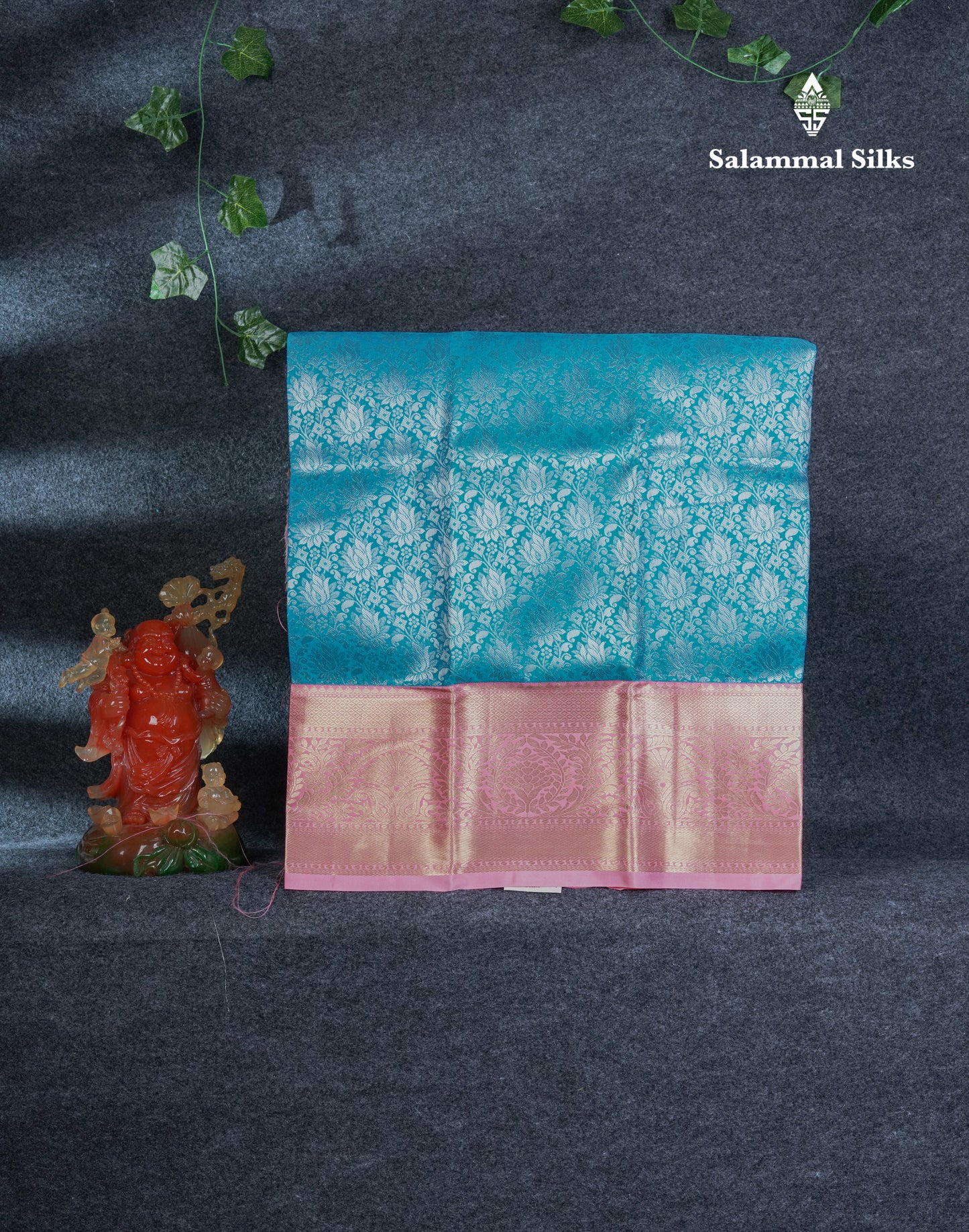Semi Silk Pattu Pavadai ( Sky Blue ) With Baby Pink Blouse 27"