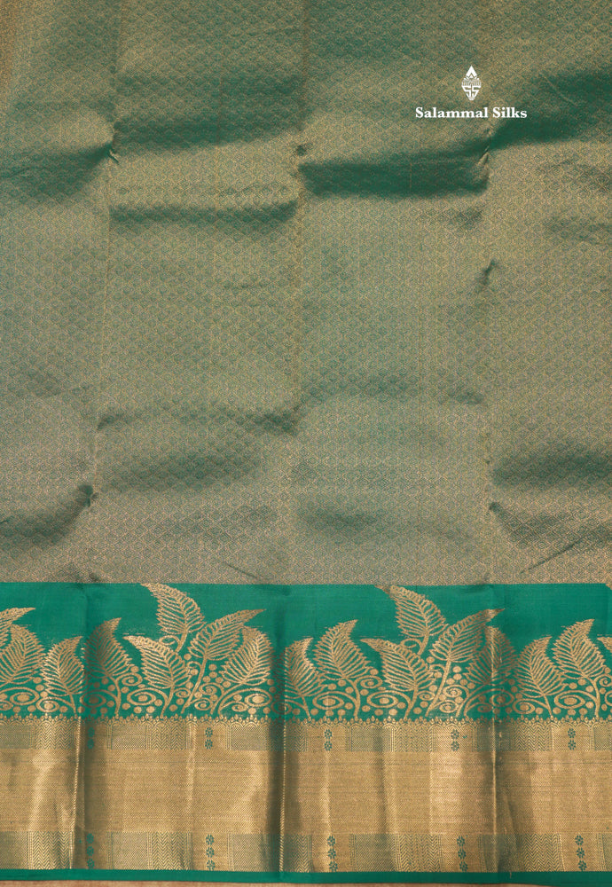 Dark Brown Pure Kanjivaram Silk Saree With Turning Border