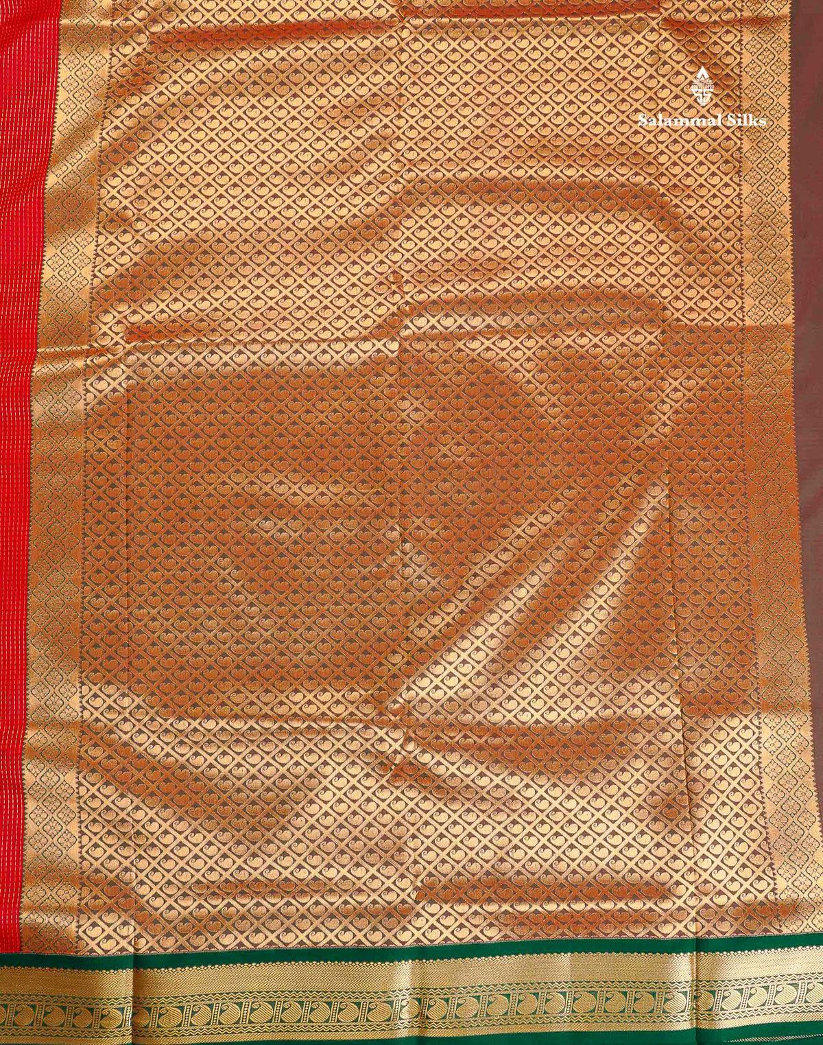 Semi Silk Saree - Orange Colour Body With Contrast Bottle Green Border | 9.5 Yards