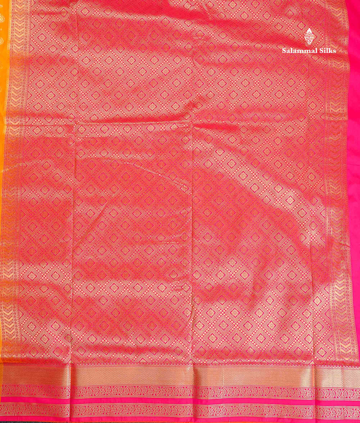 Semi Silk Saree - Mustard Yellow Colour Body Zari Butta With Traditional Border | 9.5 Yards