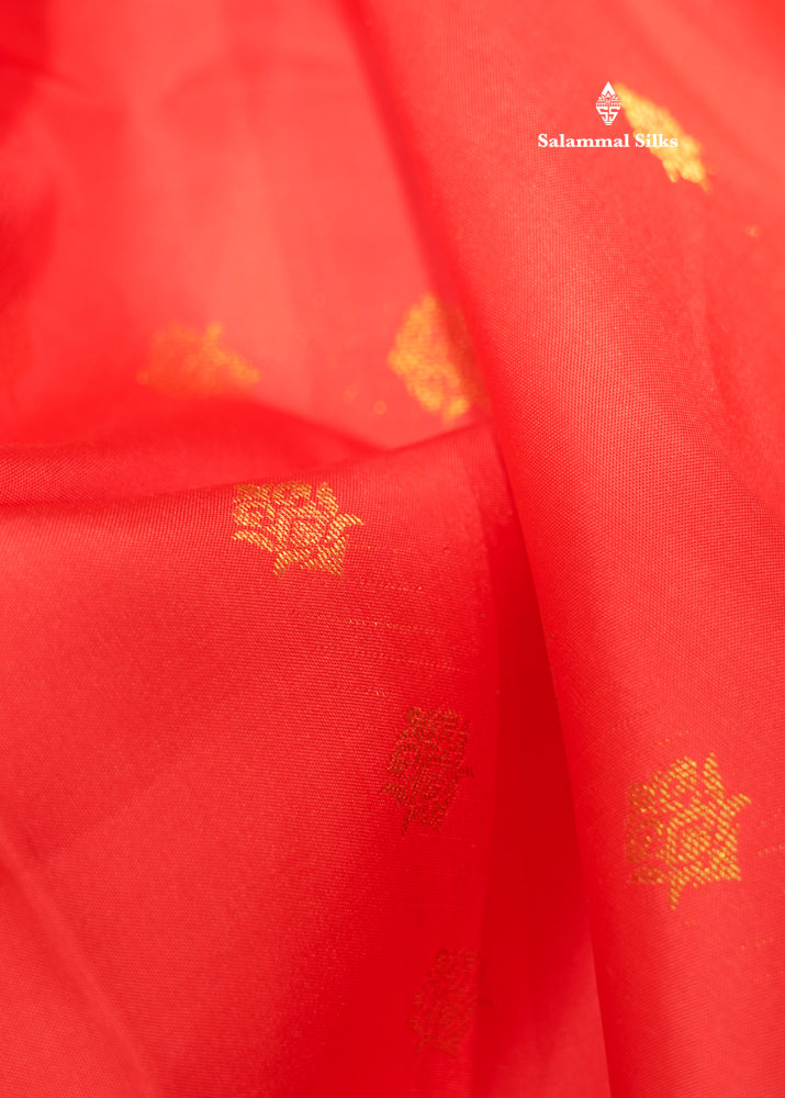 Pinkish Peach Colour Pure Kanjivaram Silk Saree With Traditional Border
