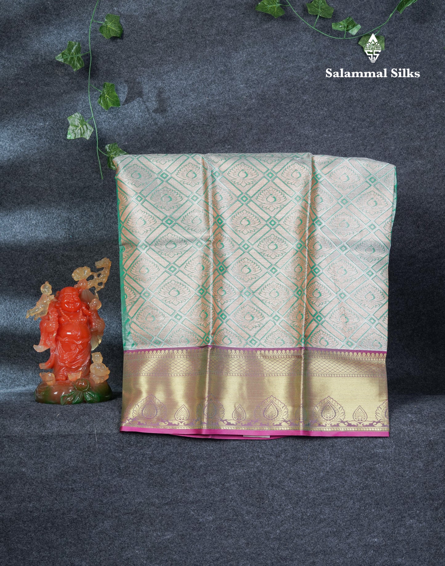 Semi Silk Pattu Pavadai (Neon Green Tissue) With Blouse 27"