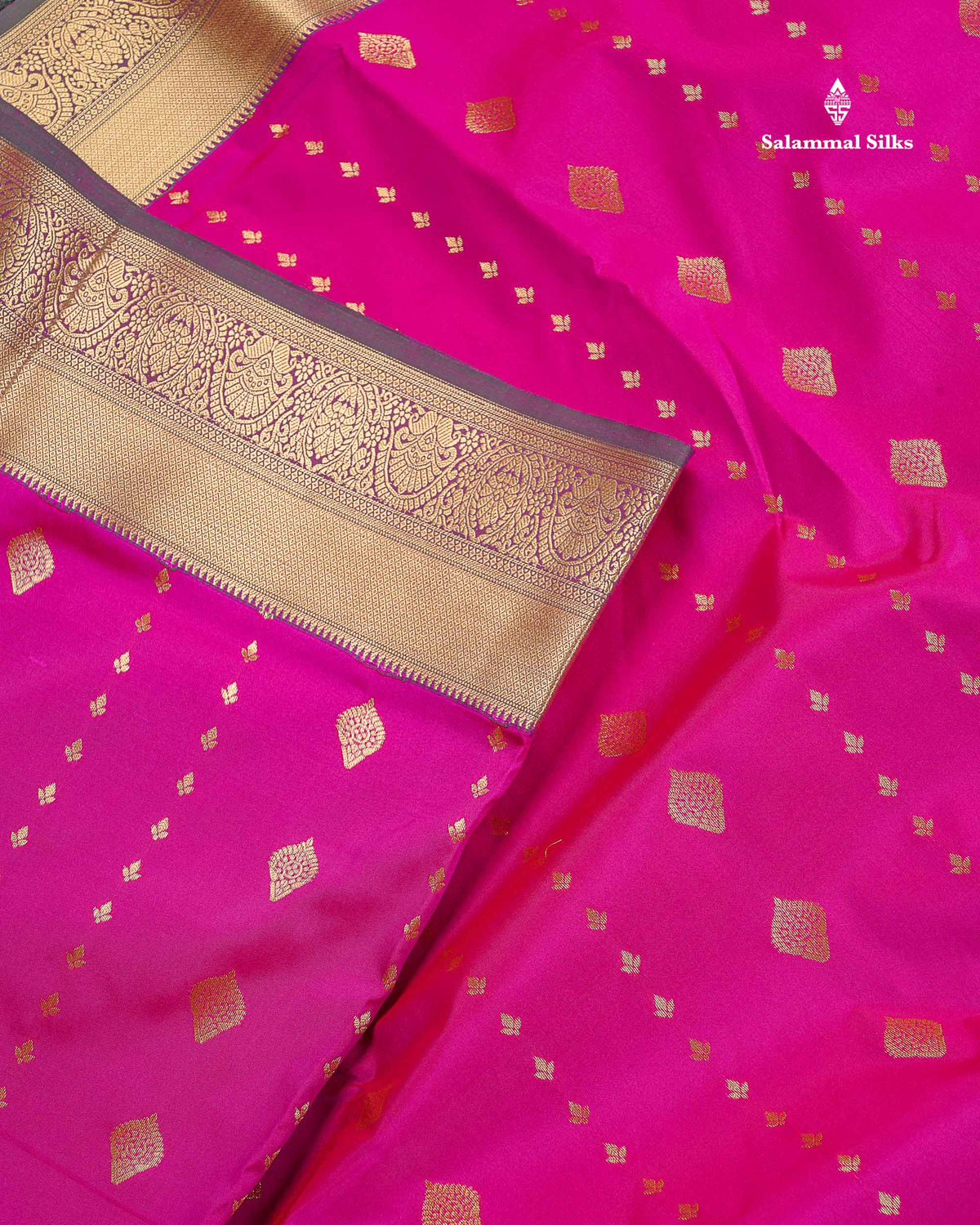 Semi Silk Saree - Chilly Red Colour Body Zari Butta With Tradiional Border | 9.5 Yards