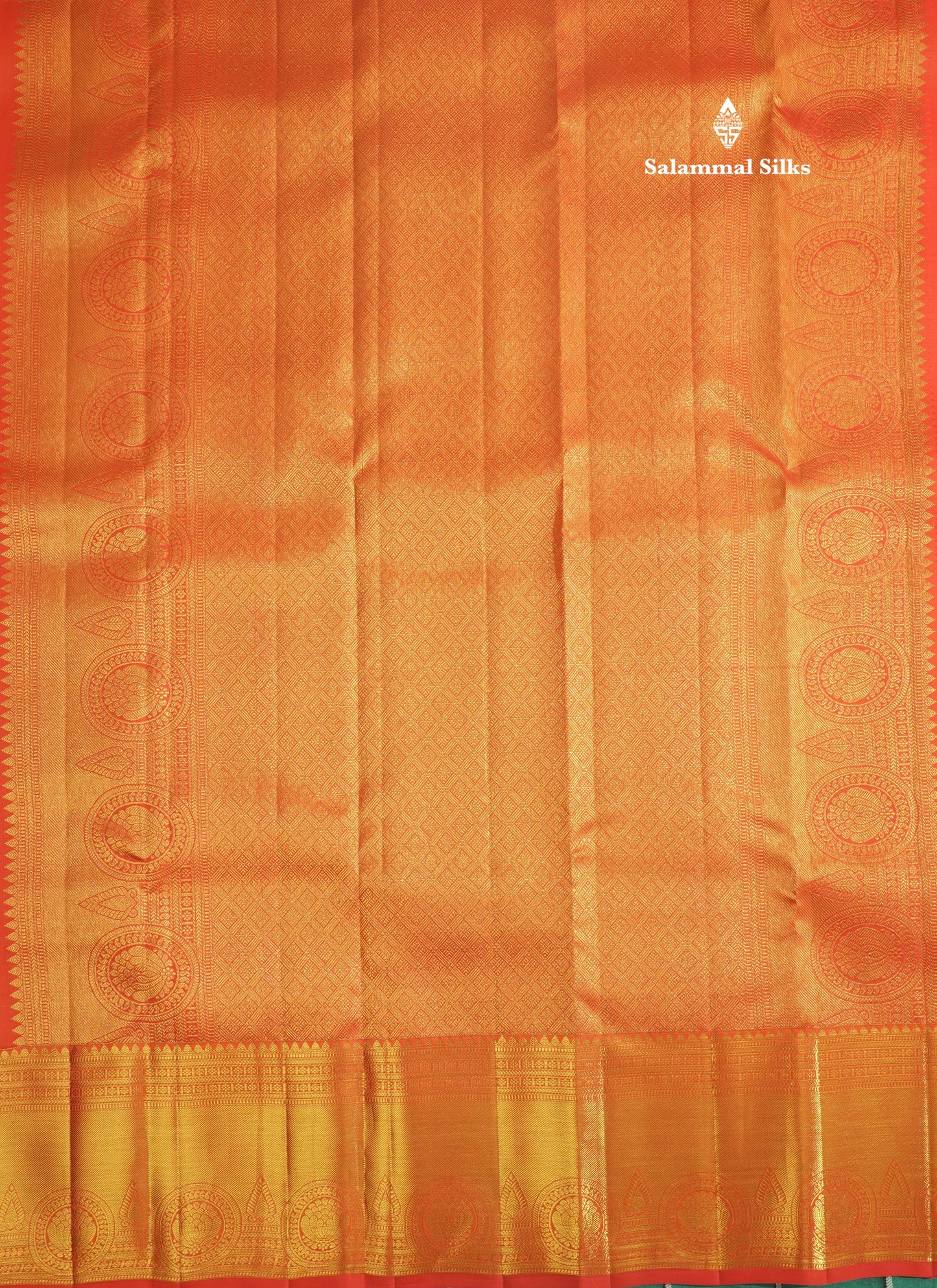 Pinkish Orange Bridal Pure Kanjivaram Silk Saree With Self Border