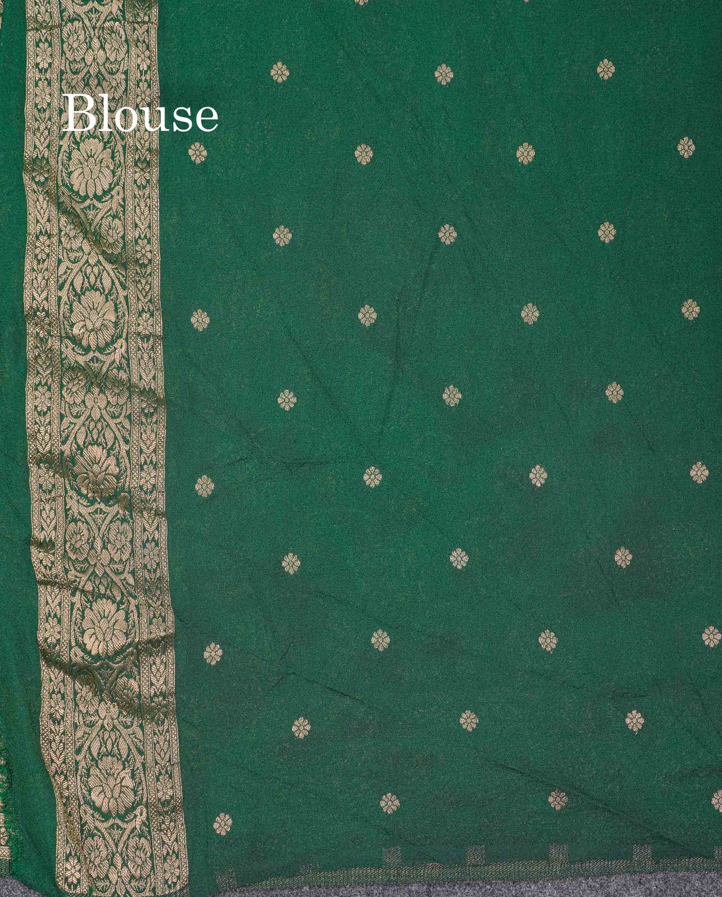 Beautiful Bottle Green Semi Georgette Saree With Fancy Border