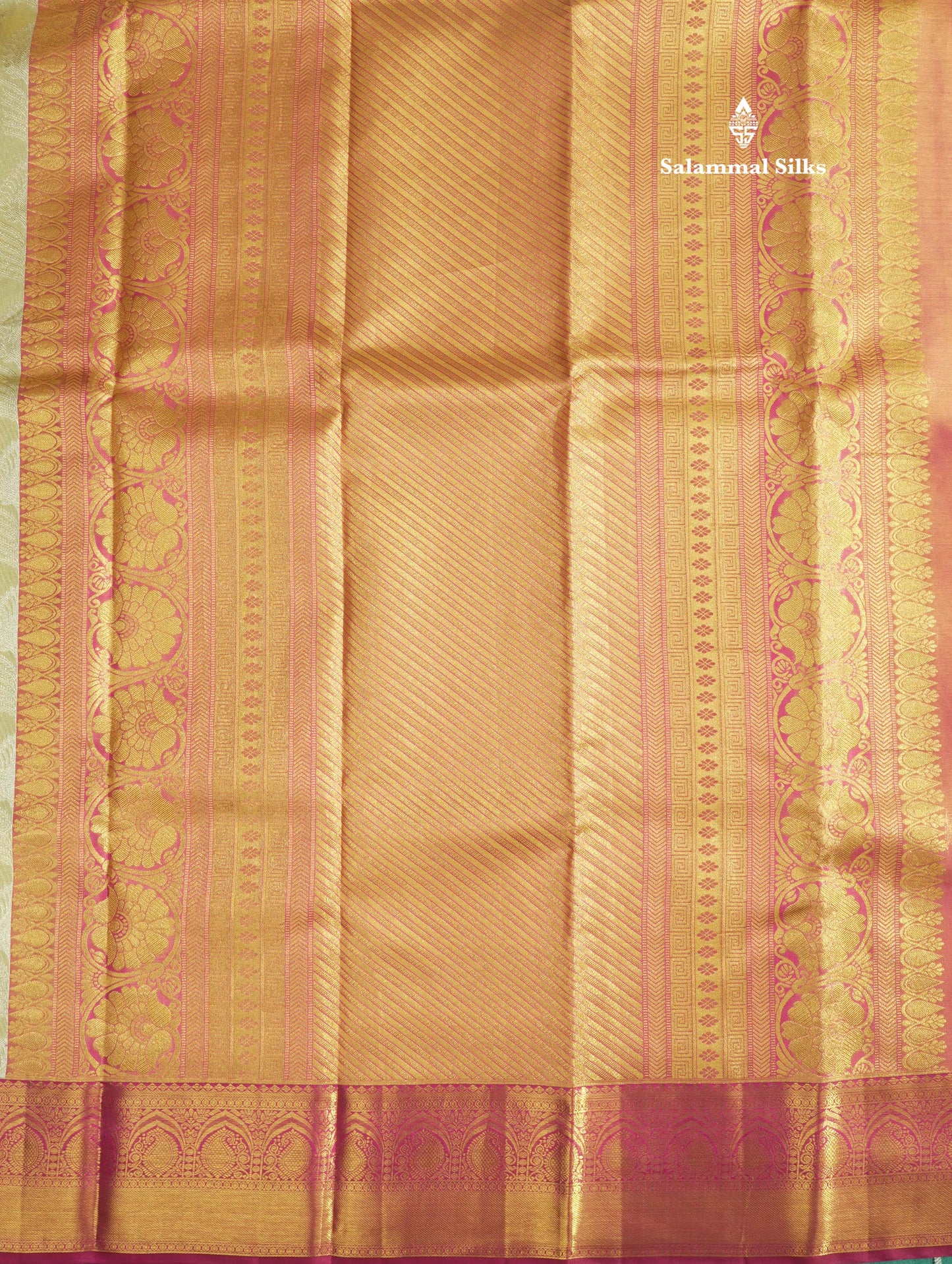Sandal Tissue Bridal Pure Kanjivaram Silk Saree With Contrast Magenta Border