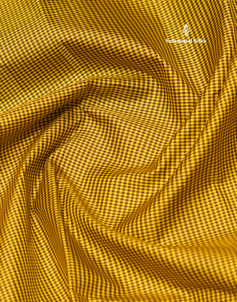 Kanjivaram Tiny Checks White & Black Pure Silk Saree With Contrast Black Border