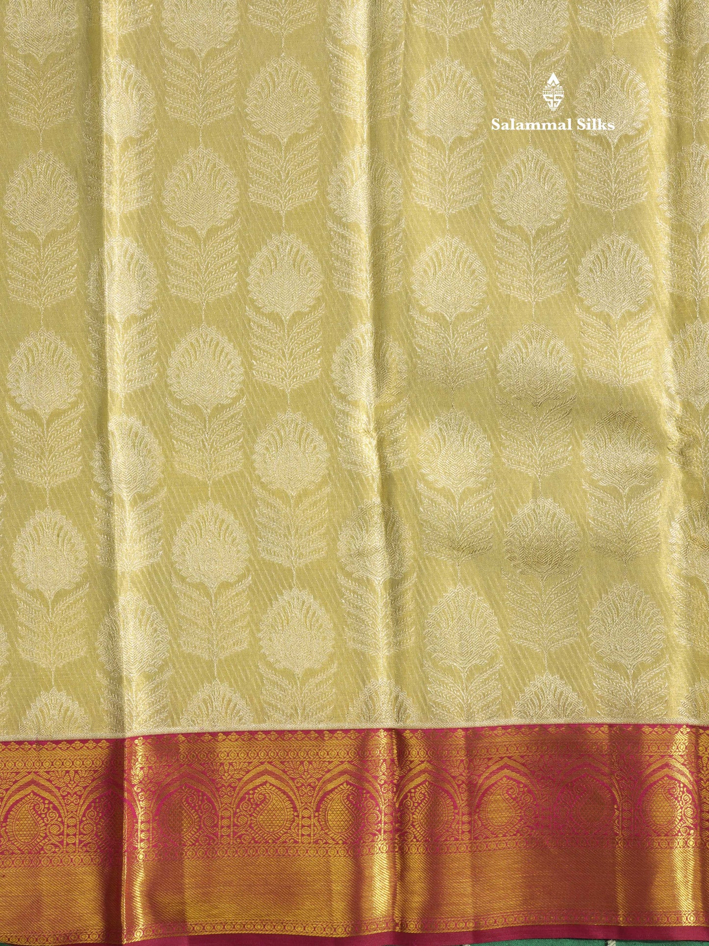 Sandal Tissue Bridal Pure Kanjivaram Silk Saree With Contrast Magenta Border