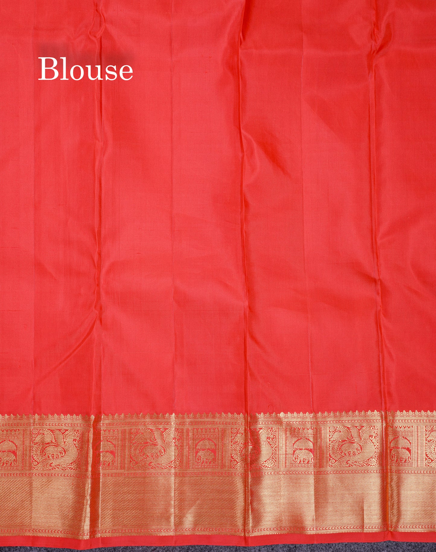 Beautiful Tomato Red Bridal Menakari Work Pure Kanjivaram Silk Saree With Traditional Border