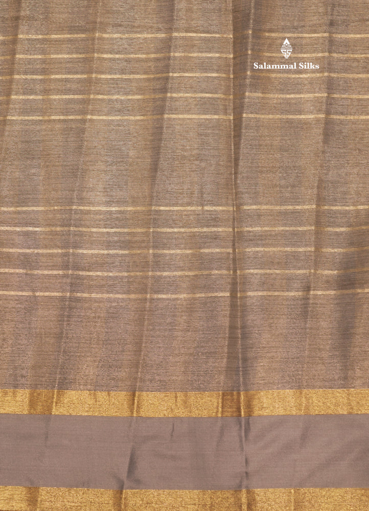 Kota Tissue Silk Saree Light Grey Colour With Gap Border