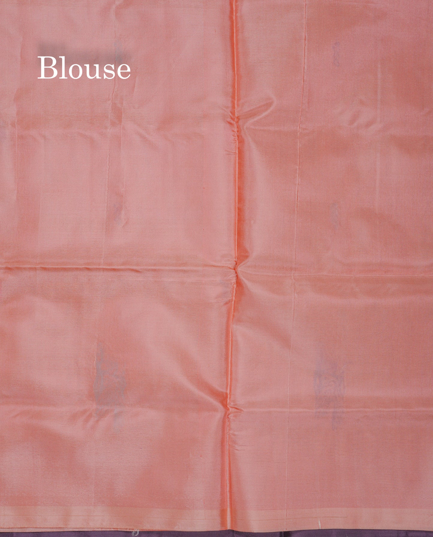 Dark Violet Thread work Buttas Banana Pinth Saree (Vaazhainaar Pattu) With Contrast Peach Blouse
