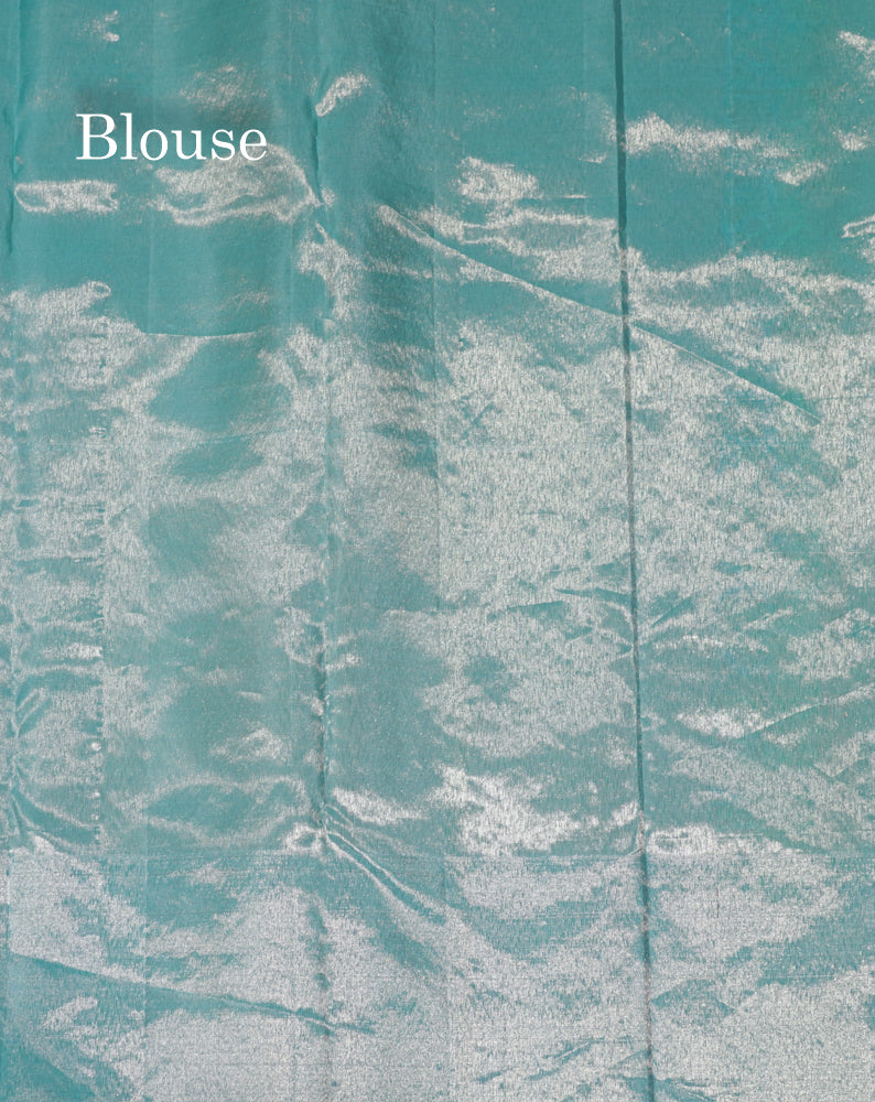 Rexona Green Colour Pure Kanjivaram Tissue Silk Saree with Light Ananda Border