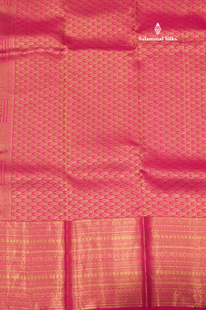 Magenta Pink Colour Pure Kanjivaram Silk Saree With Traditional Border
