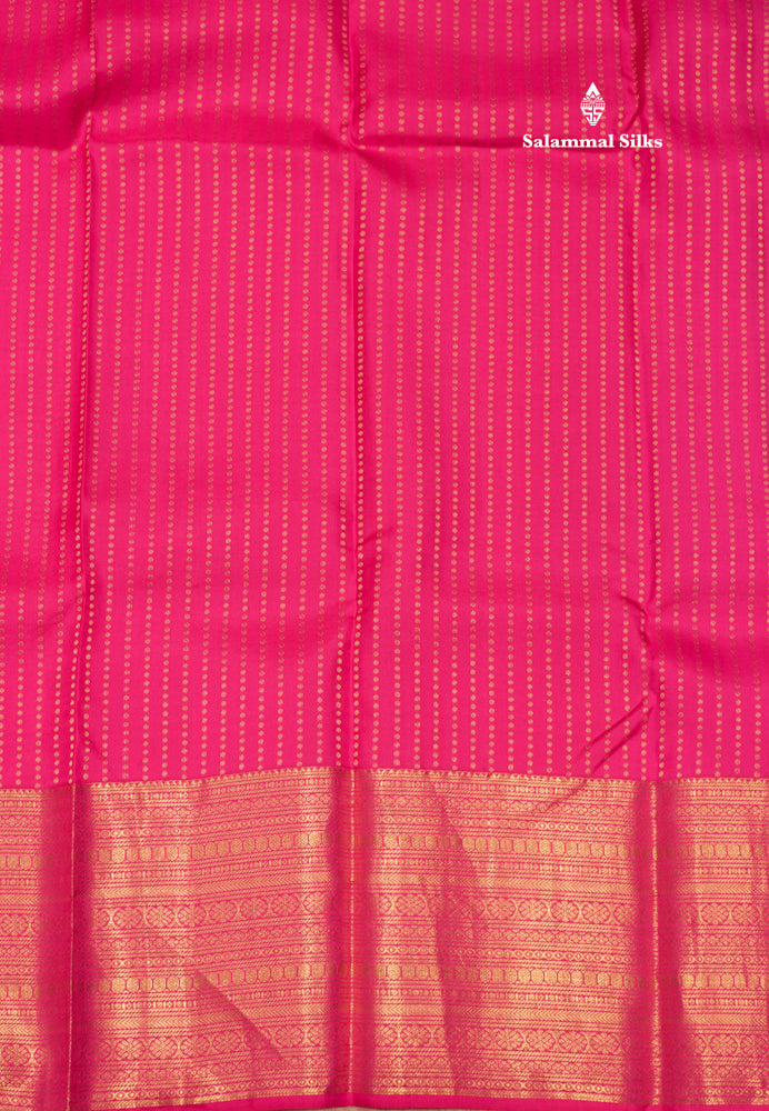 Magenta Pink Colour Pure Kanjivaram Silk Saree With Traditional Border