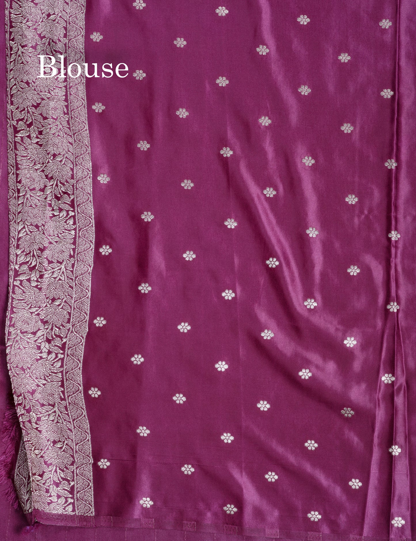 Beautiful Magenta Meenakari Work Russian Silk Saree With Fancy Self Border