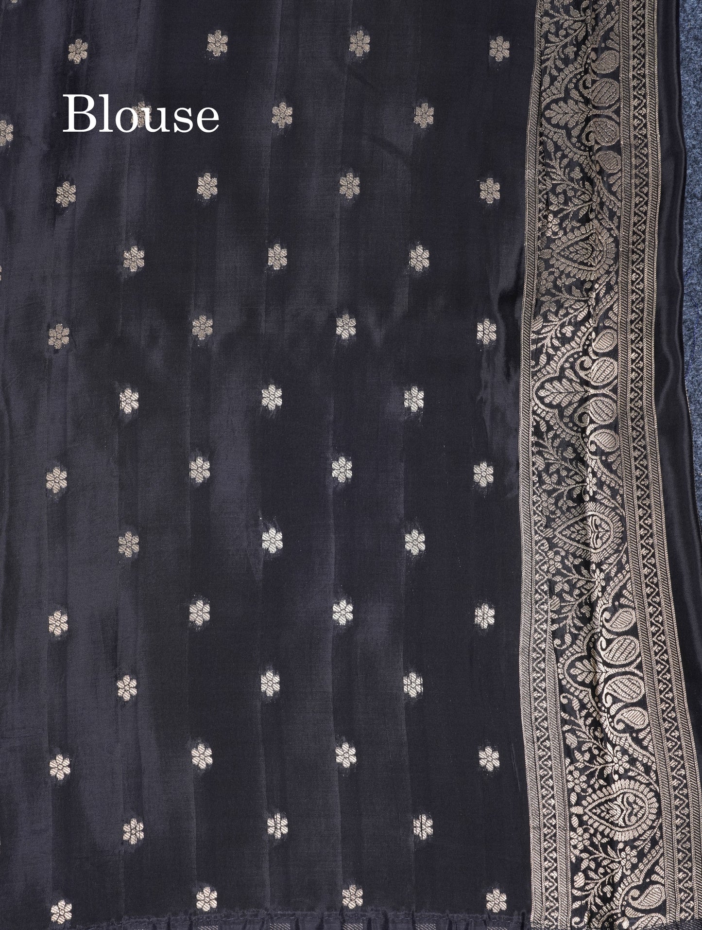 Beautiful Black Russian Silk Saree With Fancy Self Border