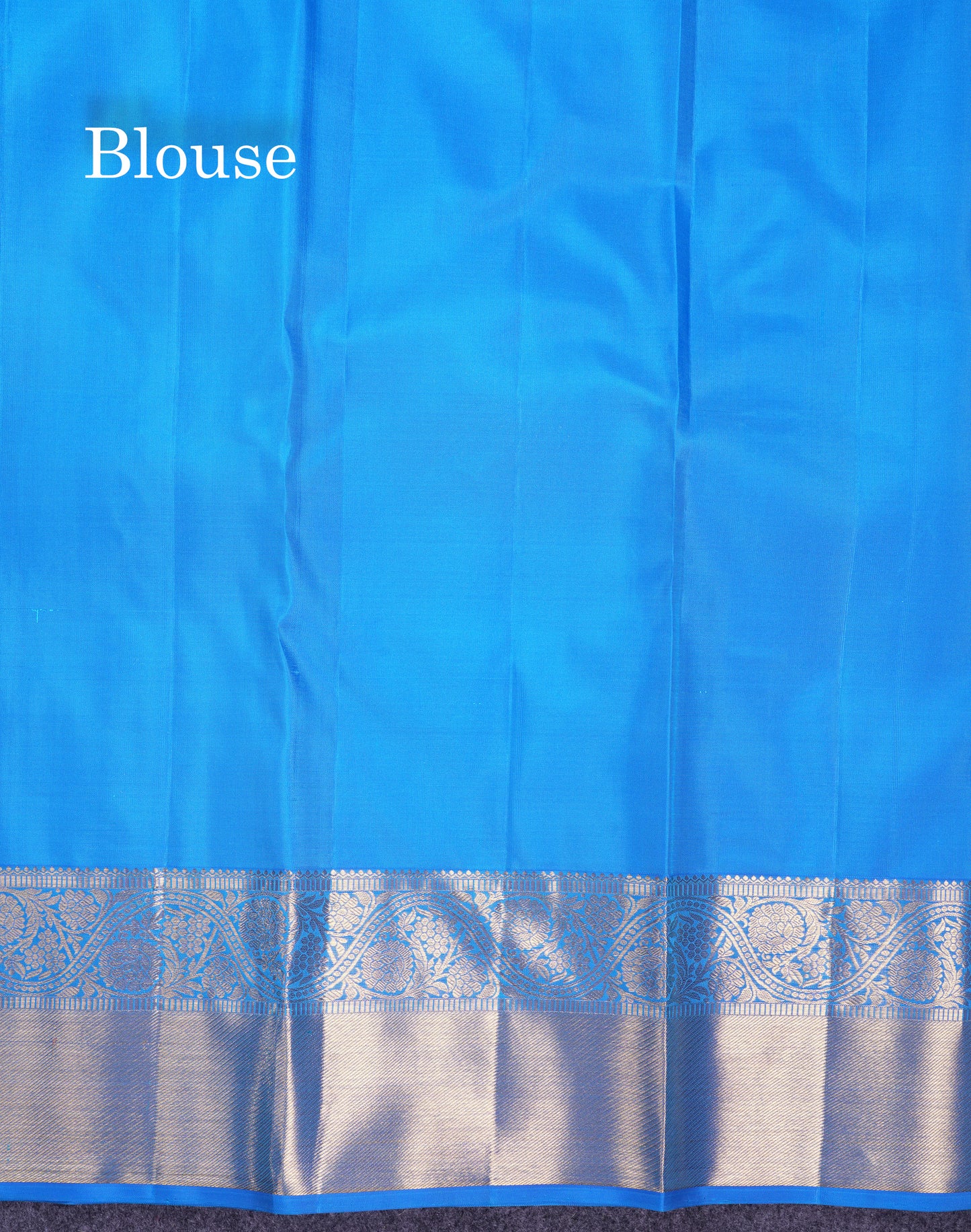 Beautiful Blue Bridal Pure Kanjivaram Silk Saree With Traditional Border