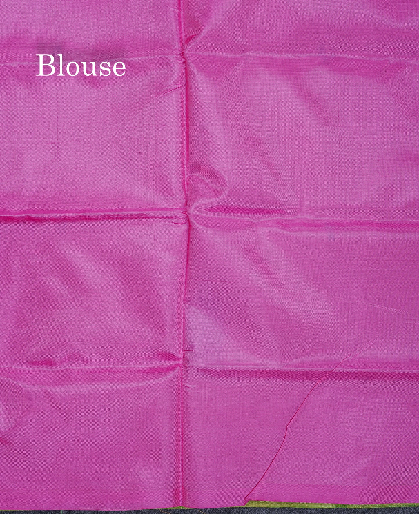 Parrot Green Thread work Buttas Banana Pinth Saree (Vaazhainaar Pattu) With Contrast Light Pink Blouse
