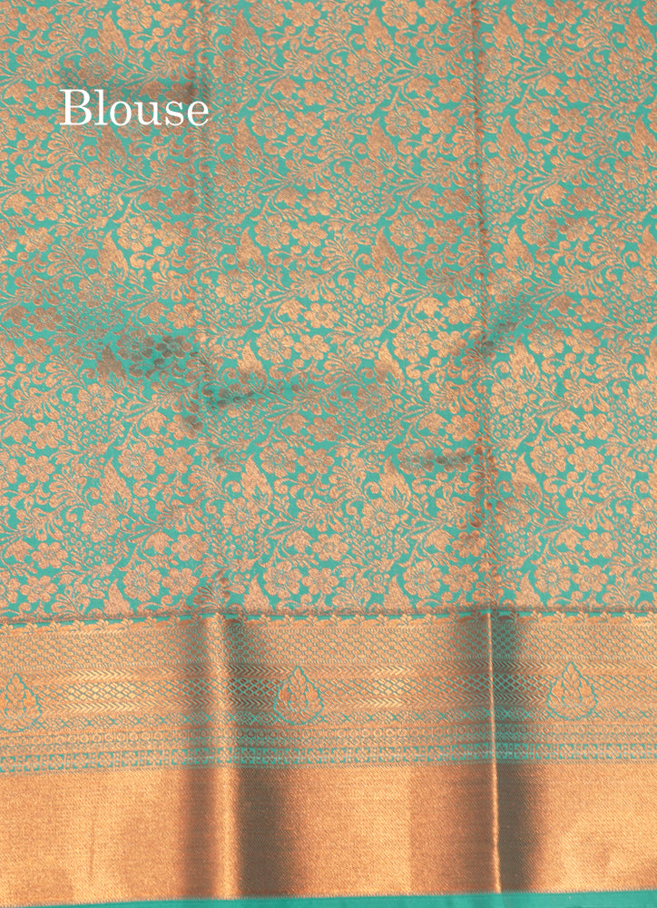 Violet Colour Semi Silk Saree With Saffire Green Border