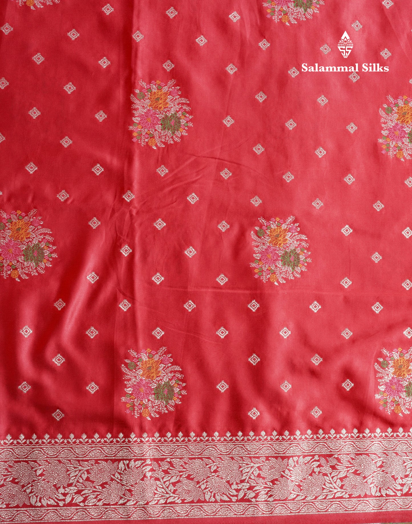 Beautiful Magenta Meenakari Work Russian Silk Saree With Fancy Self Border