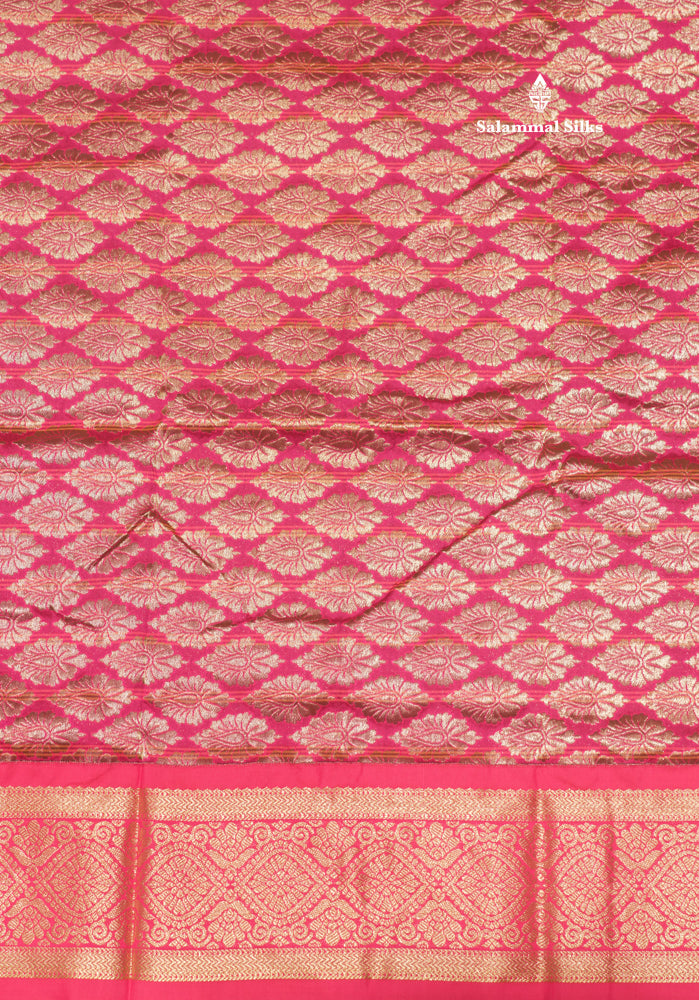 9 Yards Semi Silk Saree Orange Colour with Bottle Green Border