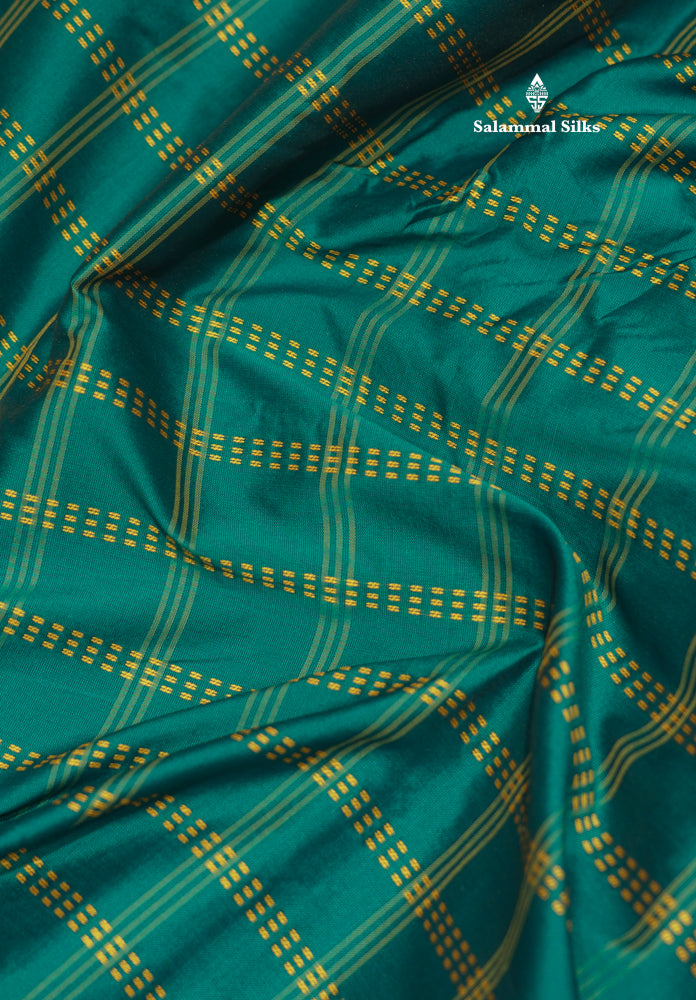 9 Yards Semi Silk Saree Orange Colour with Bottle Green Border