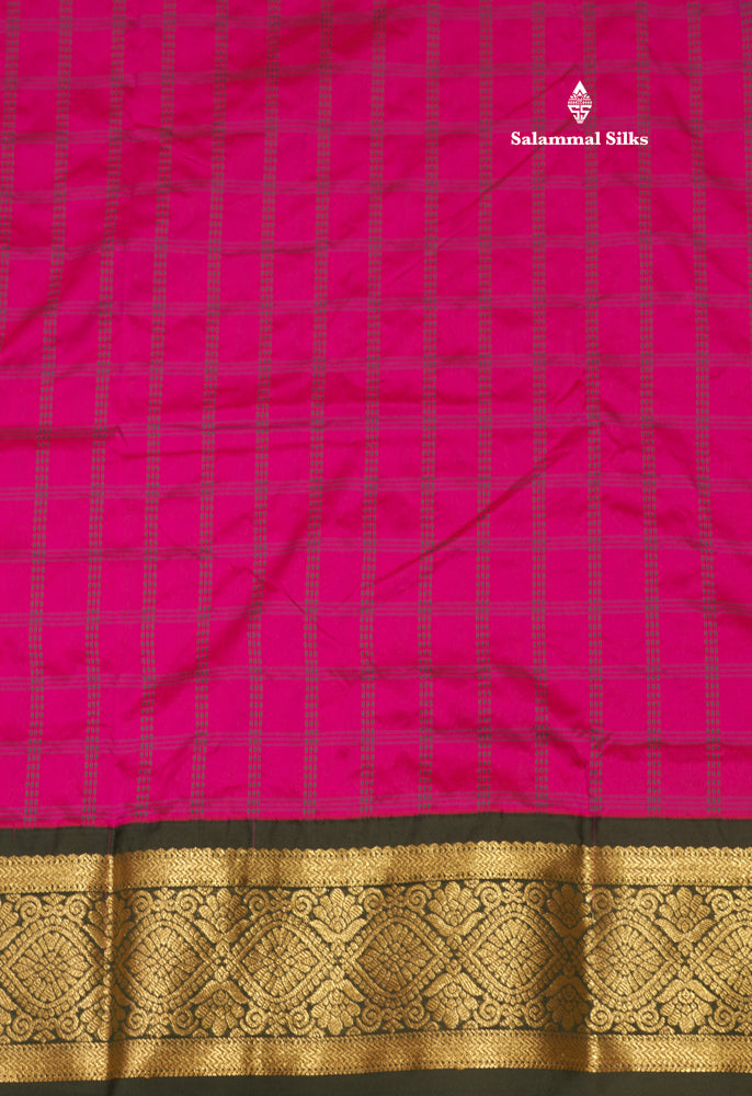 9 Yards Semi Silk Saree Orange Colour with Bottle Green Border