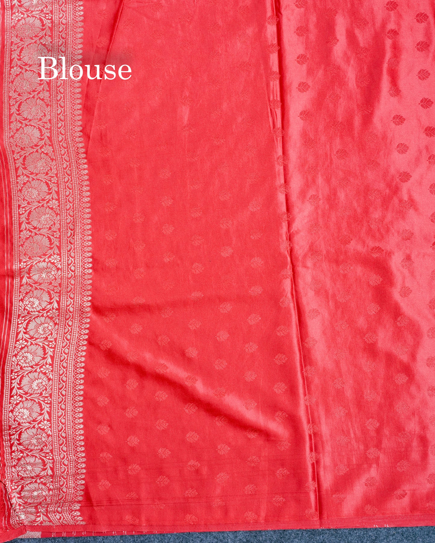 Beautiful Chilly Red Russian Silk Saree With Fancy Self Border