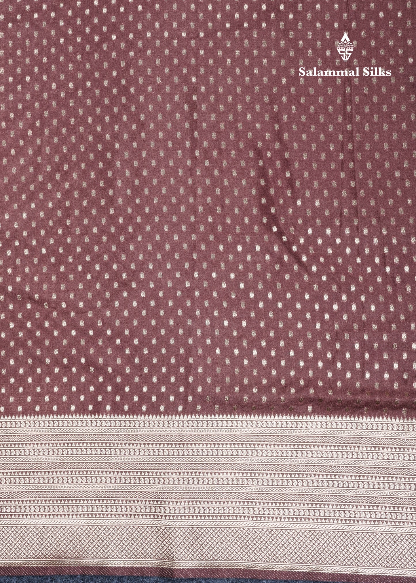 Chocolate Semi Raw Silk Saree With Traditional Self Border