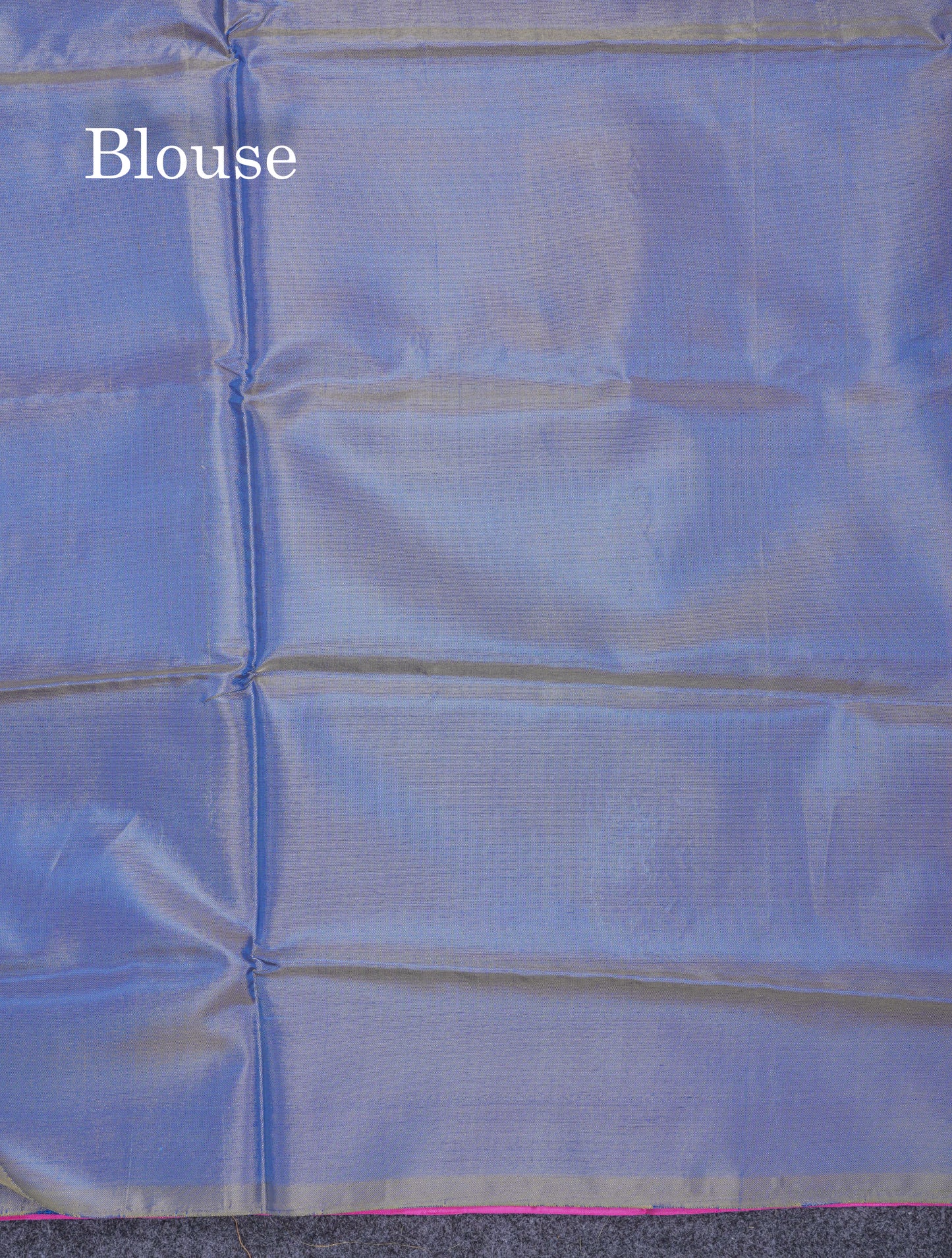 Pink Thread work Buttas Banana Pinth Saree (Vaazhainaar Pattu) With Contrast Light Blue Blouse