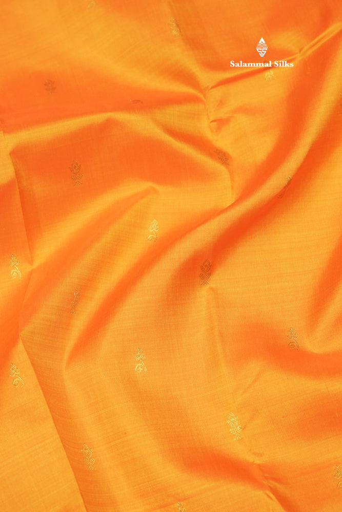 Korvai Mango Yellow Pure Kanjivaram Silk Saree With Contrast Bottle Green Border