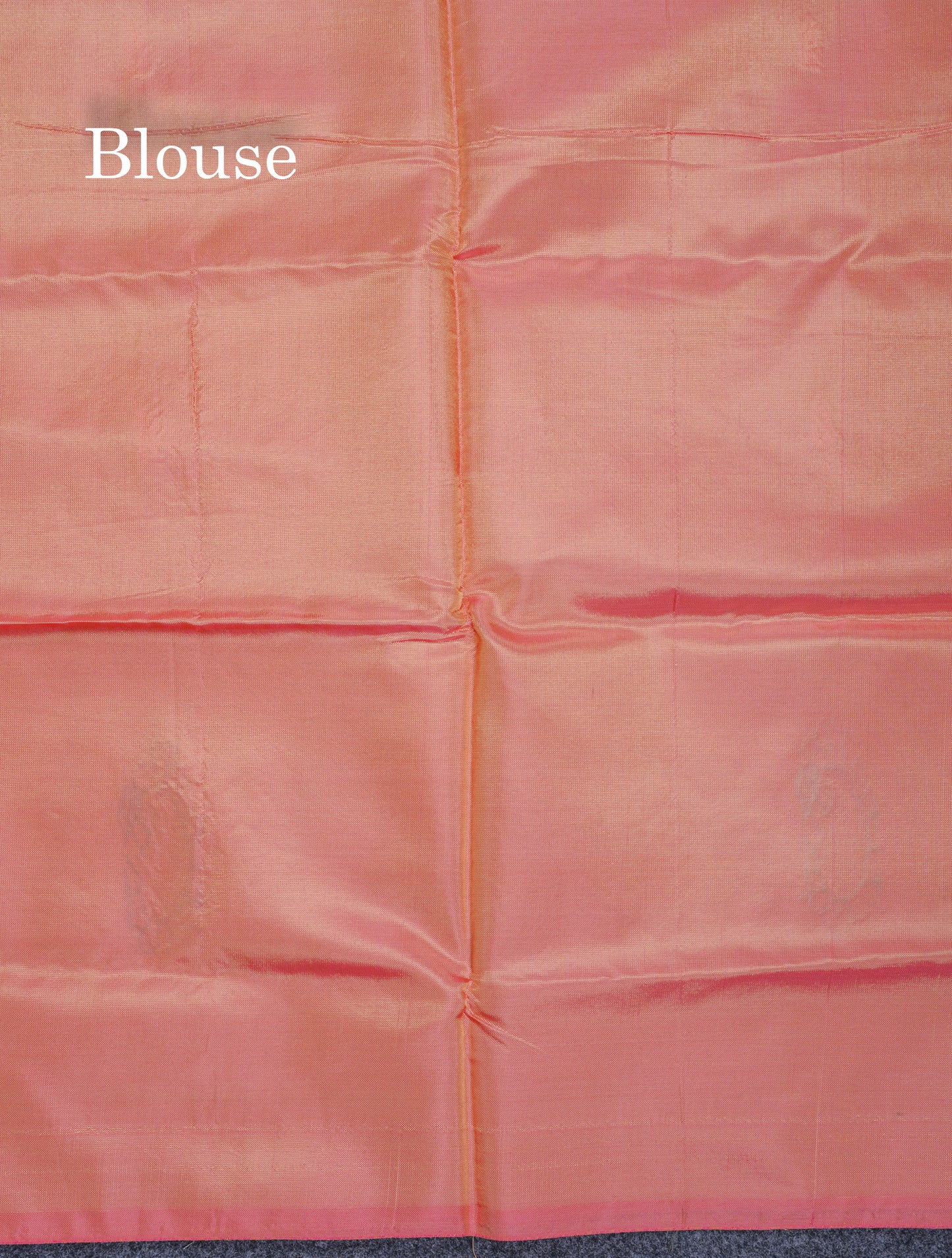 Sapphire Blue Thread work Buttas Banana Pinth Saree (Vaazhainaar Pattu) With Contrast Pinkish Orange Blouse