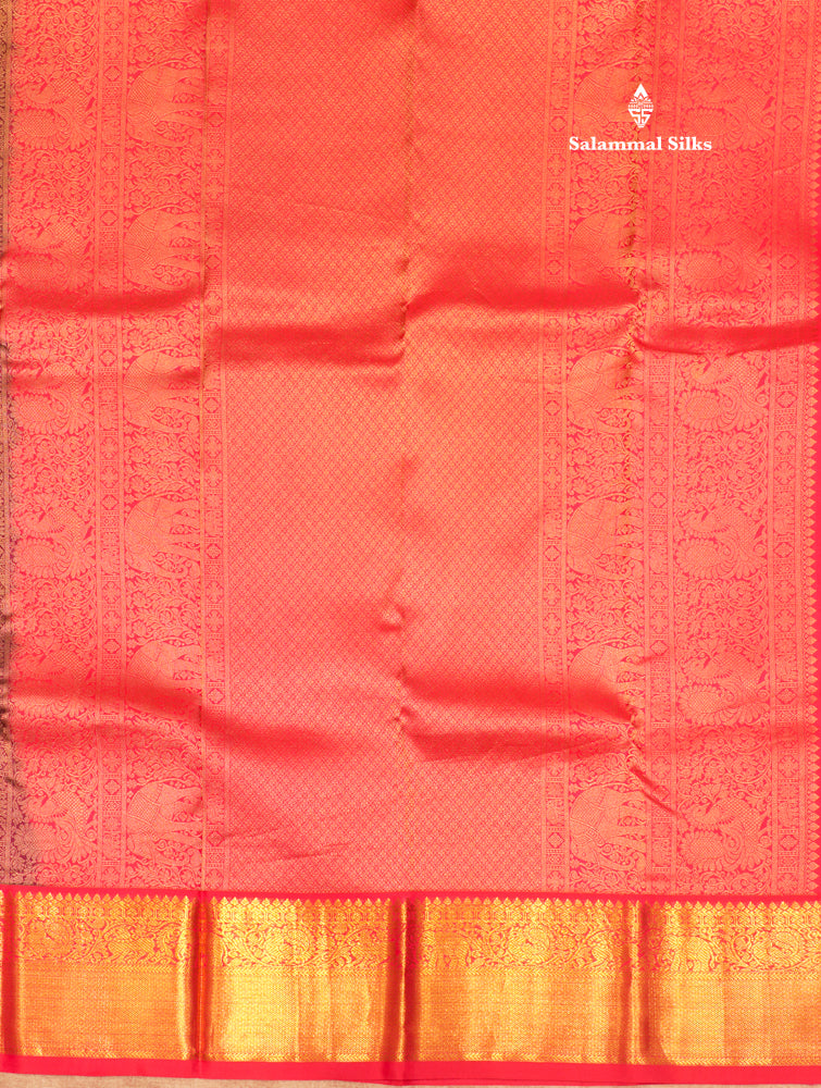 Dark Navy Blue Colour Pure Kanjivaram Silk Saree With Contrast Pinkish Red Border