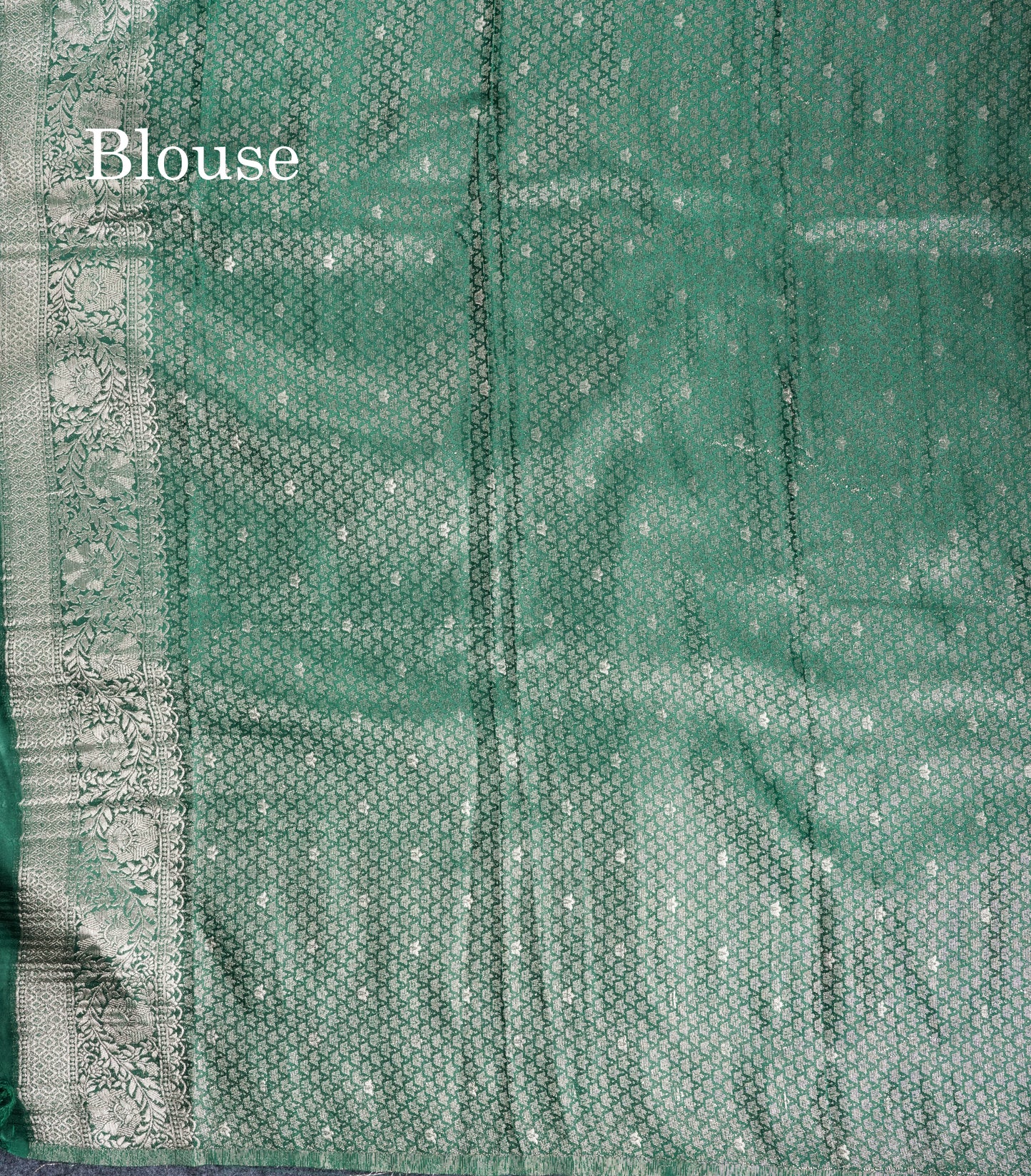 Beautiful Bottle Green Russian Silk Saree With Fancy Self Border
