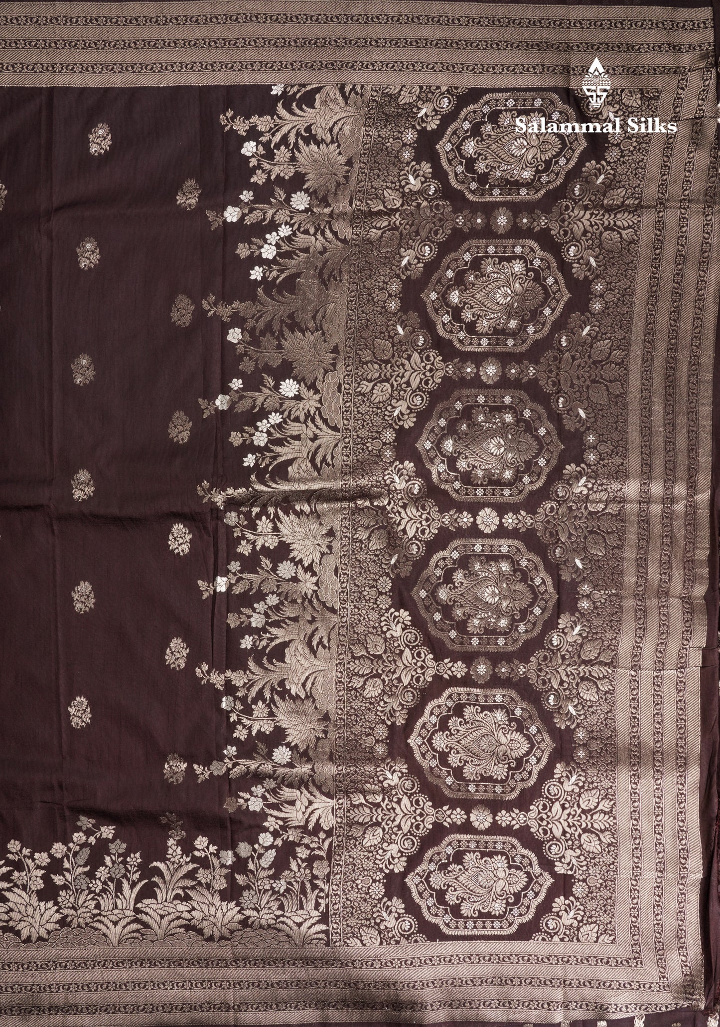 Brown Semi Raw Silk Saree With Fancy Self Border