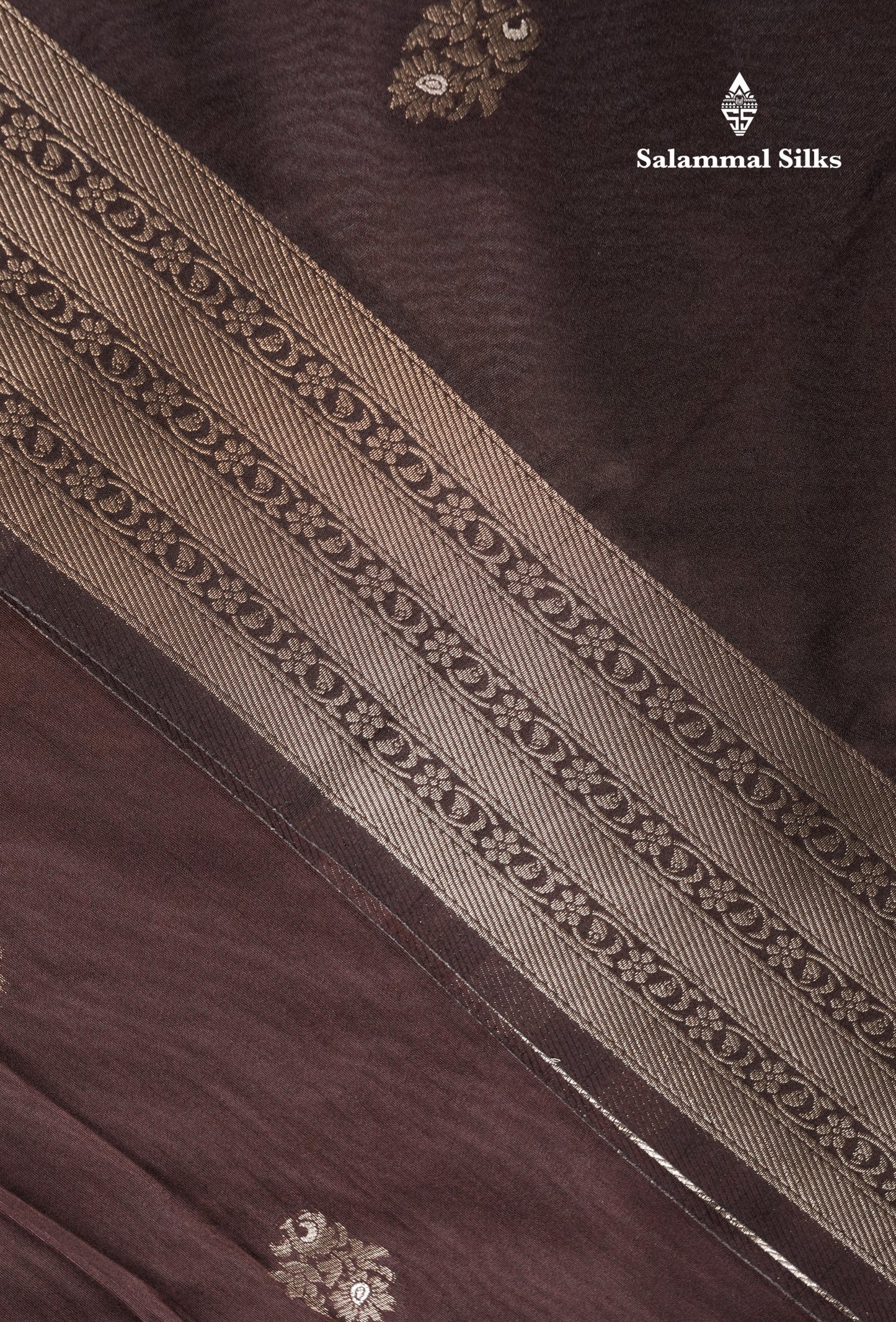 Brown Semi Raw Silk Saree With Fancy Self Border