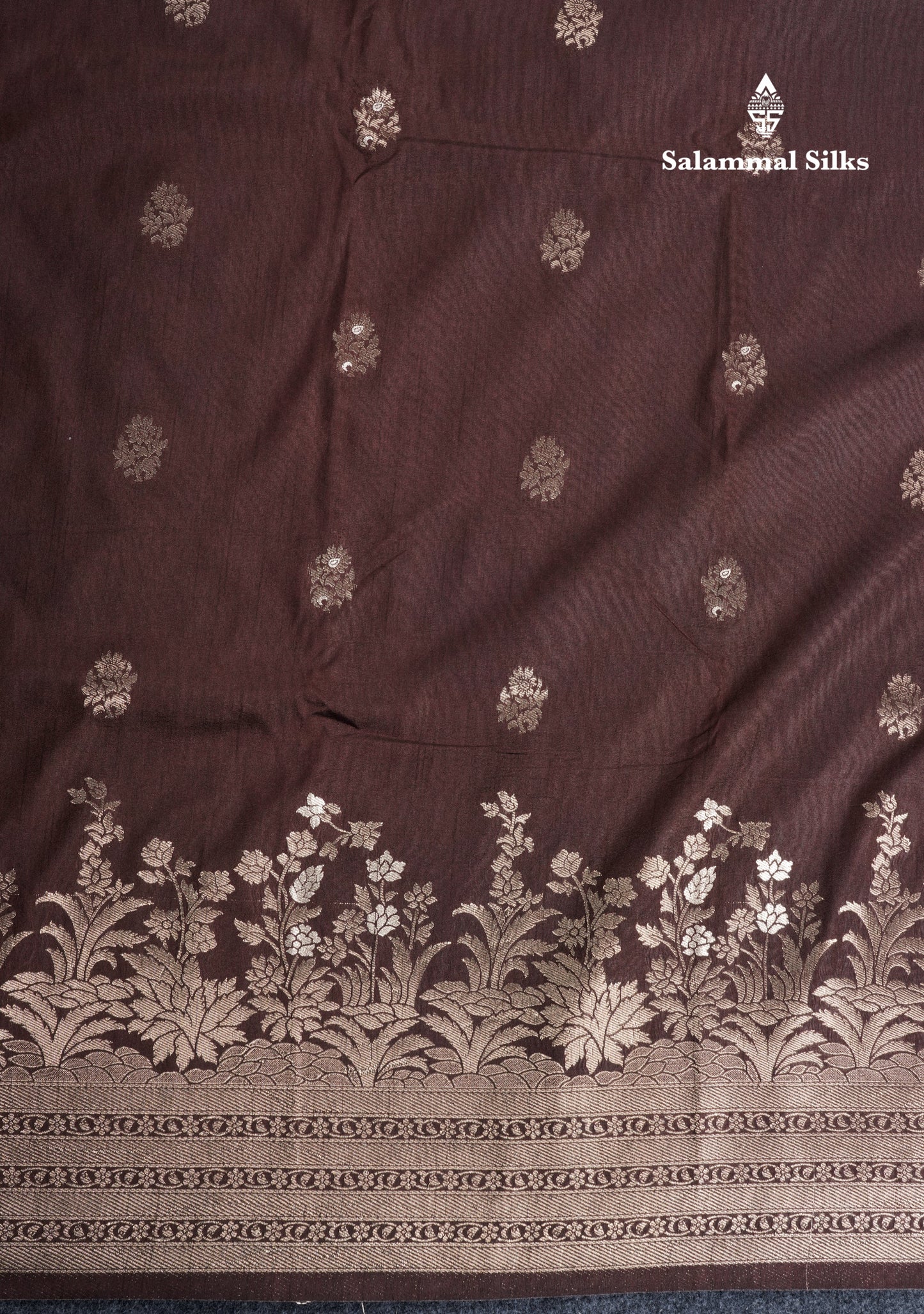 Brown Semi Raw Silk Saree With Fancy Self Border