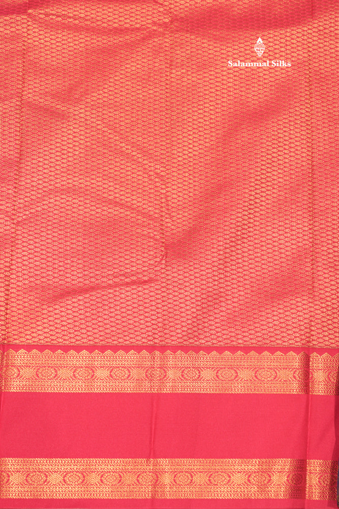 Dark Navy Blue Colour Alai Vaira Oosi Semi Silk Saree With Pink Double Border